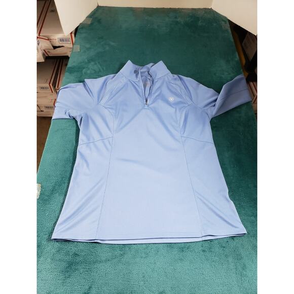 Ariat Tek Sweatshirt Size Large Womens Blue Performance Athletic Ladies Logo - Picture 1 of 8